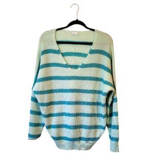 Lascana Women's Sea Foam Striped Over Sized Sweater Size US 4/6